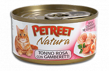 Petreet Natura Кусочки розового тунца с креветками, 70 гр